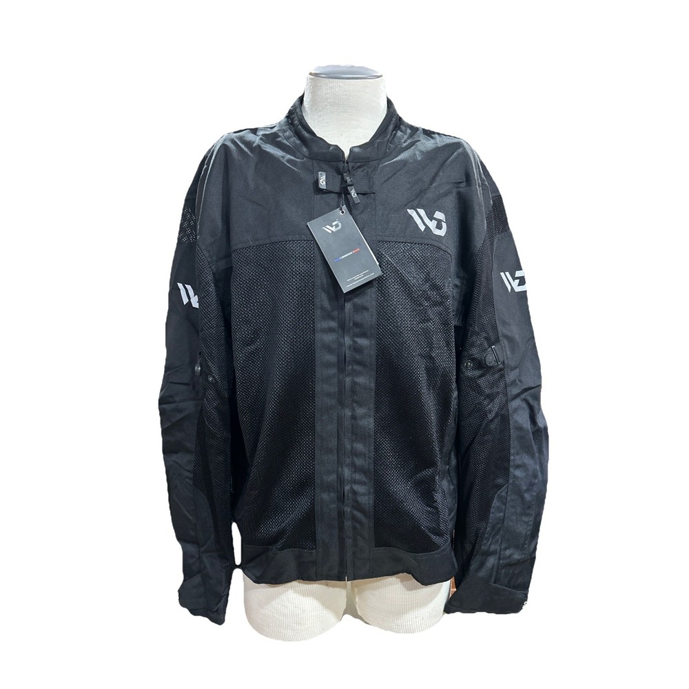 WD Motorsports Men's Motorcycle Jacket 2XL Black Miami Mesh Lightweight